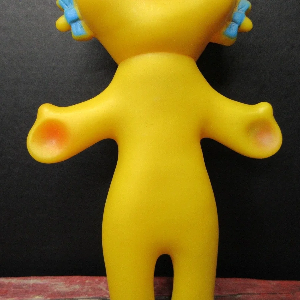 Vintage Ledraplastic Ledra Yellow Smiley Face Girl Doll Rubber Squeak Toy 8